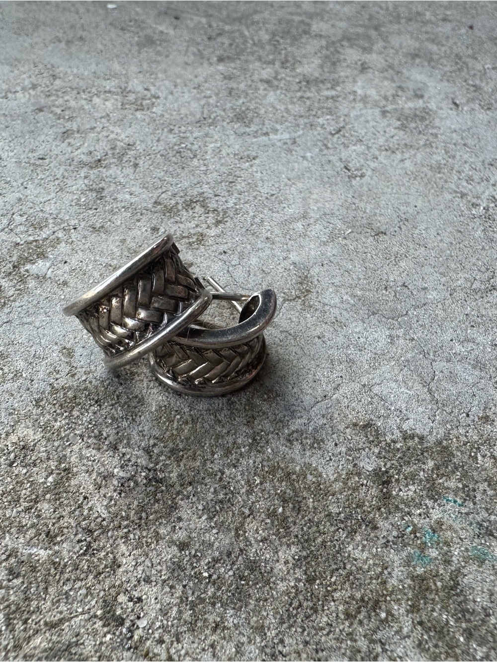 Braided Hoop Earrings - Sterling silver